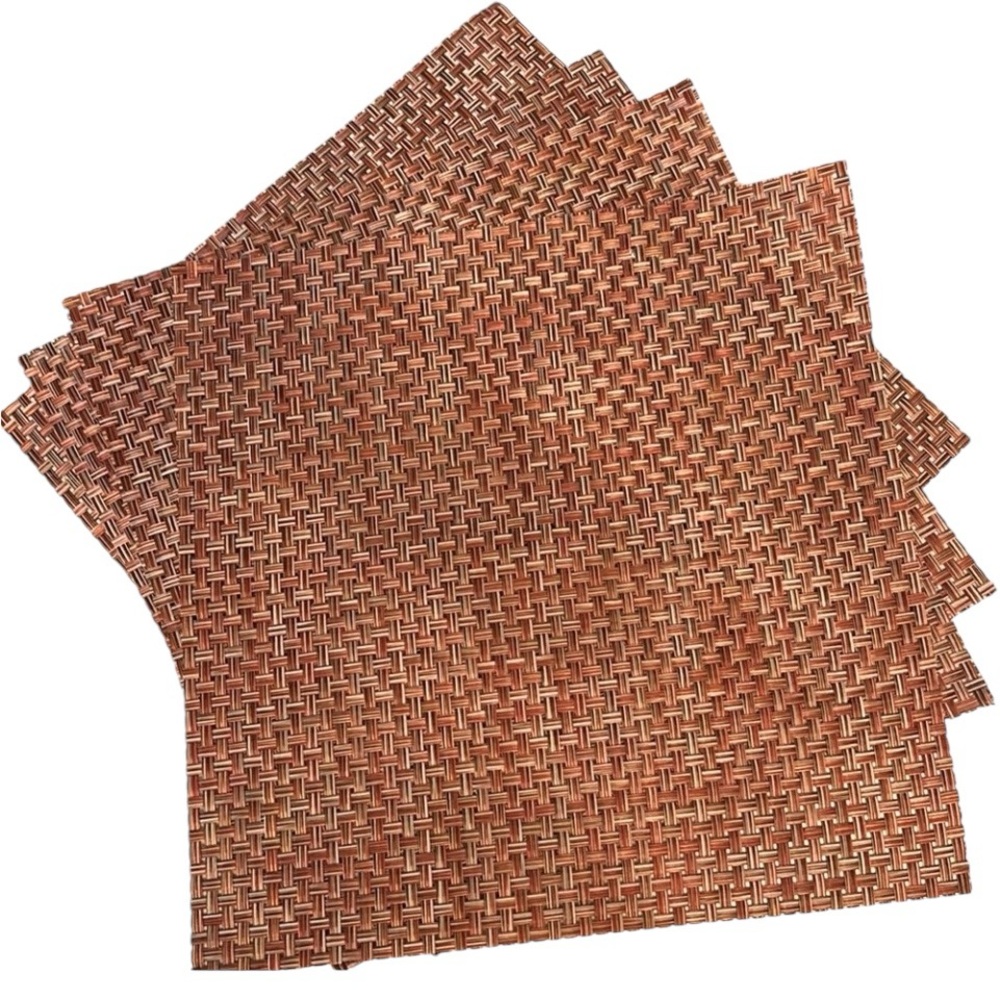 CHILEWICH Basketweave Placemat set of four in cinnamon square 14" x 13”